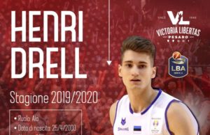 LBA: l’estone Henri Drell firma un triennale con la VL Pesaro