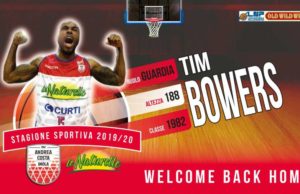 A2: l’Andrea Costa Imola rinnova l’americano Tim Bowers